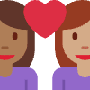 Couple With Heart Woman Woman Medium Dark Skin Tone Medium Skin Tone Element from Twemoji Emoji Set