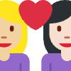 Couple With Heart Woman Woman Medium Light Skin Tone Light Skin Tone Element from Twemoji Emoji Set