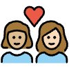 Couple With Heart Woman Woman Medium Light Skin Tone Light Skin Tone Element from OpenMoji Emoji Set