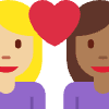Couple With Heart Woman Woman Medium Light Skin Tone Medium Dark Skin Tone Element from Twemoji Emoji Set
