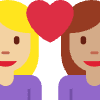 Couple With Heart Woman Woman Medium Light Skin Tone Medium Skin Tone Element from Twemoji Emoji Set