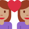 Couple With Heart Woman Woman Medium Skin Tone Element from Twemoji Emoji Set