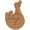 Crossed Fingers Medium Dark Skin Tone Element from Twemoji Emoji Set