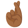 Crossed Fingers Medium Dark Skin Tone Element from Noto Emojis Set