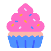 Cupcake Flat Emoji from Fluent Emoji Flat Set | Free Download as SVG Vector and Transparent PNG | Streamline emojis