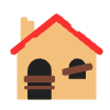 Derelict House Flat Element from Fluent Emoji Flat Set