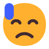 Downcast Face With Sweat Flat Emoji from Fluent Emoji Flat Set | Free Download as SVG Vector and Transparent PNG | Streamline emojis