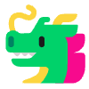 Dragon Face Flat Emoji from Fluent Emoji Flat Set | Free Download as SVG Vector and Transparent PNG | Streamline emojis