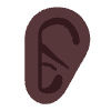 Ear Flat Dark Element from Fluent Emoji Flat Set