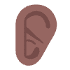 Ear Flat Medium Dark Emoji from Fluent Emoji Flat Set | Free Download as SVG Vector and Transparent PNG | Streamline emojis