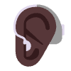 Ear With Hearing Aid Flat Dark Emoji from Fluent Emoji Flat Set | Free Download as SVG Vector and Transparent PNG | Streamline emojis