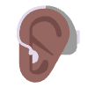 Ear With Hearing Aid Flat Medium Dark Emoji from Fluent Emoji Flat Set | Free Download as SVG Vector and Transparent PNG | Streamline emojis