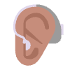 Ear With Hearing Aid Flat Medium Emoji from Fluent Emoji Flat Set | Free Download as SVG Vector and Transparent PNG | Streamline emojis