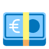 Euro Banknote Flat Emoji from Fluent Emoji Flat Set | Free Download as SVG Vector and Transparent PNG | Streamline emojis