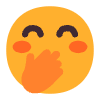 Face With Hand Over Mouth Flat Emoji from Fluent Emoji Flat Set | Free Download as SVG Vector and Transparent PNG | Streamline emojis