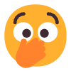 Face With Open Eyes And Hand Over Mouth Flat Element from Fluent Emoji Flat Set