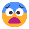 Fearful Face Flat Emoji from Fluent Emoji Flat Set | Free Download as SVG Vector and Transparent PNG | Streamline emojis