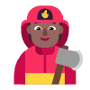 Firefighter Flat Medium Dark Emoji from Fluent Emoji Flat Set | Free Download as SVG Vector and Transparent PNG | Streamline emojis