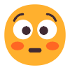 Flushed Face Flat Emoji from Fluent Emoji Flat Set | Free Download as SVG Vector and Transparent PNG | Streamline emojis