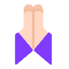 Folded Hands Flat Light Emoji from Fluent Emoji Flat Set | Free Download as SVG Vector and Transparent PNG | Streamline emojis