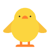 Front Facing Baby Chick Flat Element from Fluent Emoji Flat Set