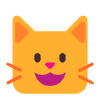 Grinning Cat Flat Emoji from Fluent Emoji Flat Set | Free Download as SVG Vector and Transparent PNG | Streamline emojis