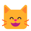 Grinning Cat With Smiling Eyes Flat Element from Fluent Emoji Flat Set
