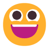 Grinning Face Flat Emoji from Fluent Emoji Flat Set | Free Download as SVG Vector and Transparent PNG | Streamline emojis