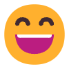 Grinning Face With Smiling Eyes Flat Element from Fluent Emoji Flat Set