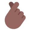 Hand With Index Finger And Thumb Crossed Flat Medium Dark Element from Fluent Emoji Flat Set