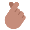 Hand With Index Finger And Thumb Crossed Flat Medium Element from Fluent Emoji Flat Set