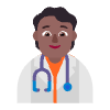 Health Worker Flat Medium Dark Emoji from Fluent Emoji Flat Set | Free Download as SVG Vector and Transparent PNG | Streamline emojis