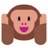 Hear No Evil Monkey Flat Emoji from Fluent Emoji Flat Set | Free Download as SVG Vector and Transparent PNG | Streamline emojis