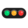 Horizontal Traffic Light Flat Element from Fluent Emoji Flat Set