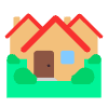 Houses Flat Element from Fluent Emoji Flat Set