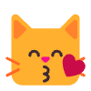 Kissing Cat Flat Emoji from Fluent Emoji Flat Set | Free Download as SVG Vector and Transparent PNG | Streamline emojis