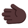 Leftwards Hand Flat Dark Emoji from Fluent Emoji Flat Set | Free Download as SVG Vector and Transparent PNG | Streamline emojis