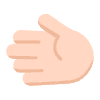 Leftwards Hand Flat Light Emoji from Fluent Emoji Flat Set | Free Download as SVG Vector and Transparent PNG | Streamline emojis