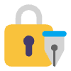 Locked With Pen Flat Element from Fluent Emoji Flat Set