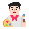 Man Artist Flat Light Element from Fluent Emoji Flat Set