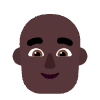 Man Bald Flat Dark Element from Fluent Emoji Flat Set