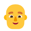 Man Bald Flat Default Element from Fluent Emoji Flat Set