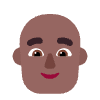 Man Bald Flat Medium Dark Element from Fluent Emoji Flat Set