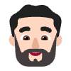 Man Beard Flat Light Emoji from Fluent Emoji Flat Set | Free Download as SVG Vector and Transparent PNG | Streamline emojis