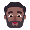 Man Beard Flat Medium Dark Element from Fluent Emoji Flat Set