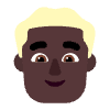 Man Blonde Hair Flat Dark Element from Fluent Emoji Flat Set