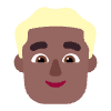 Man Blonde Hair Flat Medium Dark Element from Fluent Emoji Flat Set