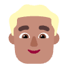 Man Blonde Hair Flat Medium Element from Fluent Emoji Flat Set