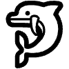 Dolphin High Contrast Element from Fluent Emoji High Contrast Set