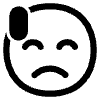 Downcast Face With Sweat High Contrast Emoji from Fluent Emoji High Contrast Set | Free Download as SVG Vector and Transparent PNG | Streamline emojis